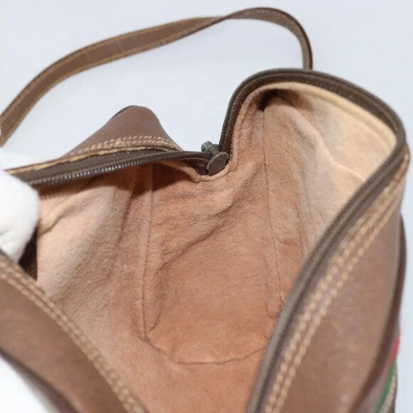 GUCCI GG Supreme Web Sherry Line Bag PVC Beige Red 56 02 087 Auth 151921 - Picture 14 of 16